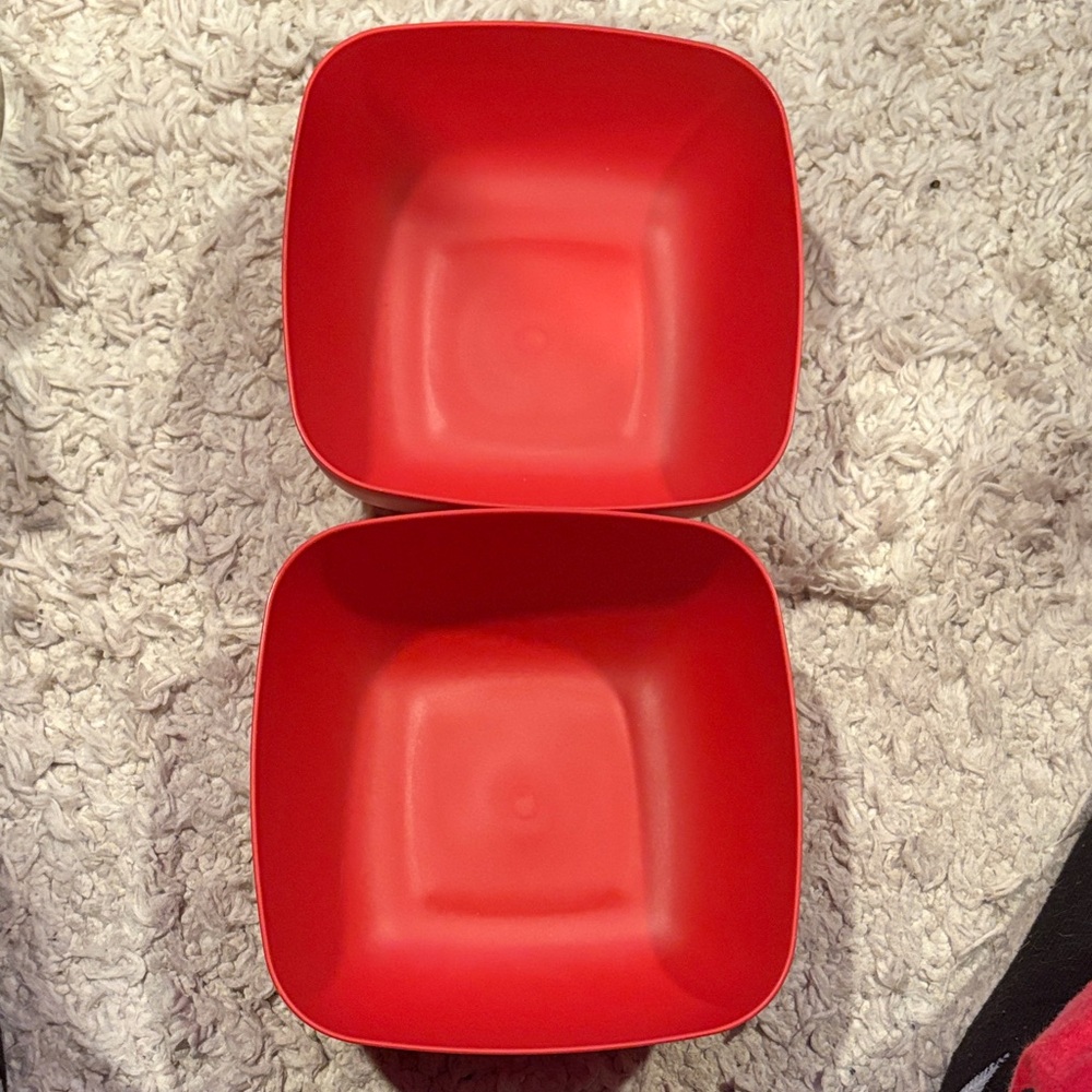Mainstays Red Square Bowls